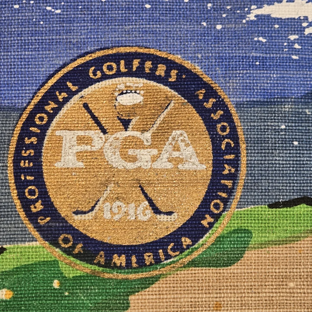 Vintage PGA Canvas Tote Bag - Artist Signed D. Hunt